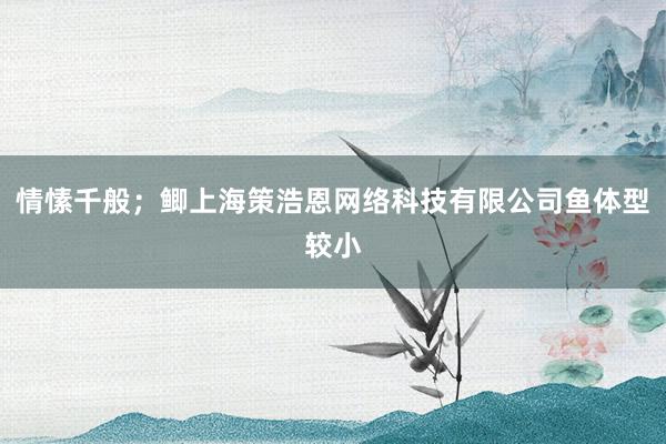 情愫千般;鲫上海策浩恩网络科技有限公司鱼体型较小